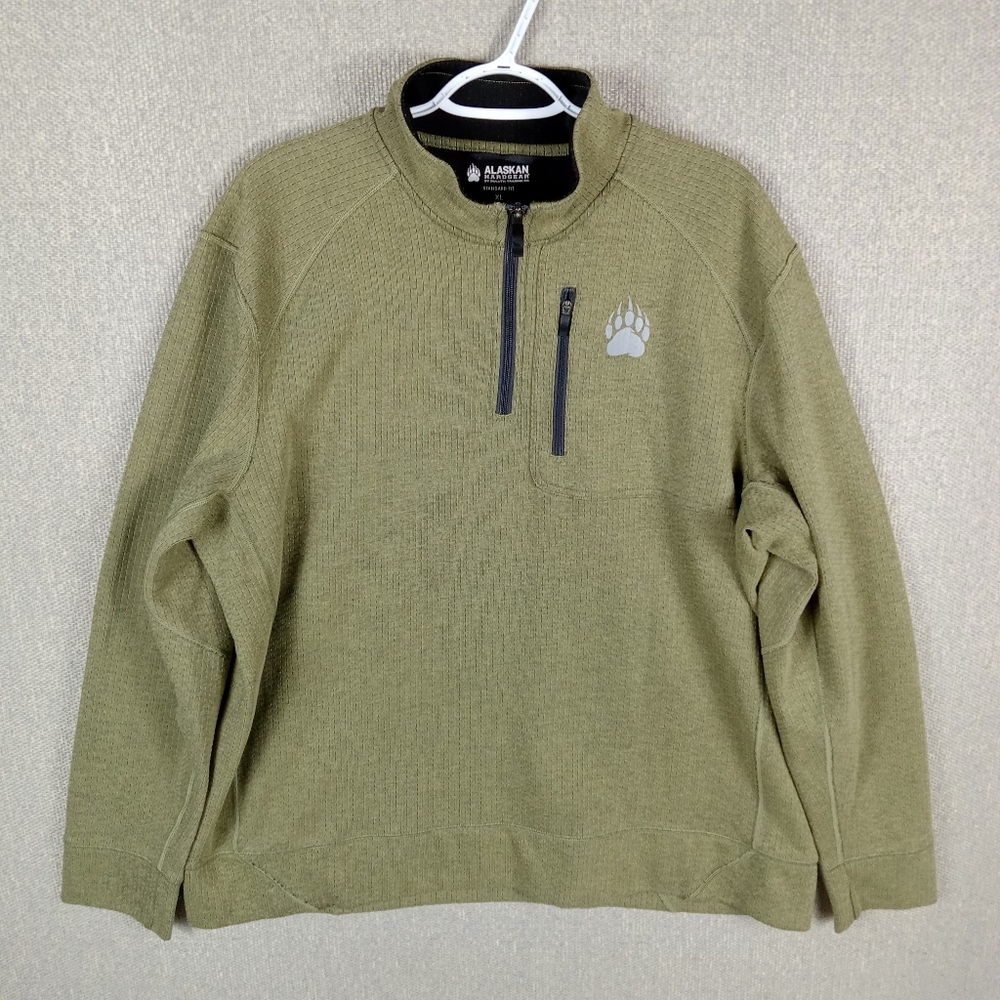 Duluth Trading Co. Alaskan Hardgear 1/4 Zip Sweater Mens XL Green Hiking Outdoor
